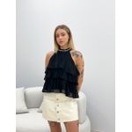 BLUSA AMÉLIA BABADOS PRETA