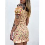 VESTIDO HELENA LASTEX NUDE FLORAL