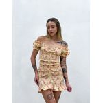 VESTIDO HELENA LASTEX NUDE FLORAL