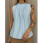 BLUSA LAVÍNIA GOLA DRAPEADA BABY BLUE