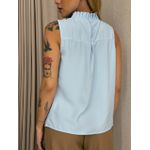 BLUSA LAVÍNIA GOLA DRAPEADA BABY BLUE