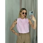 BLUSA LAVÍNIA GOLA DRAPEADA BABY PINK