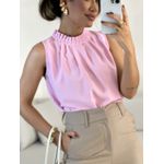 BLUSA LAVÍNIA GOLA DRAPEADA BABY PINK