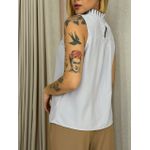 BLUSA LAVÍNIA GOLA DRAPEADA CINZA CLARO