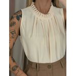 BLUSA LAVÍNIA GOLA DRAPEADA Marfim