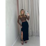 BLUSA ONÇA TULE MARROM