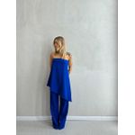 CONJUNTO MIRELLA BLUSA ASSIMÉTRICA AZUL