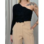 CROPPED FLOR NULA MANGA PRETO