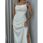 VESTIDO ISA MIDI ACETINADO MARFIM