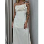 VESTIDO ISA MIDI ACETINADO MARFIM