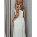 VESTIDO ISA MIDI ACETINADO MARFIM