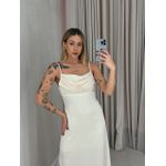 VESTIDO ISA MIDI ACETINADO MARFIM