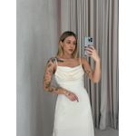 VESTIDO ISA MIDI ACETINADO MARFIM