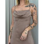 VESTIDO ISA MIDI ACETINADO NUDE