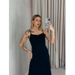 VESTIDO ISA MIDI ACETINADO PRETO