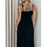 VESTIDO ISA MIDI ACETINADO PRETO