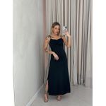 VESTIDO ISA MIDI ACETINADO PRETO