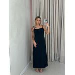 VESTIDO ISA MIDI ACETINADO PRETO