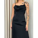 VESTIDO ISA MIDI ACETINADO PRETO