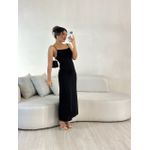 VESTIDO ISA MIDI ACETINADO PRETO