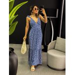 VESTIDO LEANDRA FLORAL AZUL/BRANCO