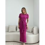 VESTIDO AURORA MIDI FUCSIA