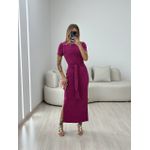 VESTIDO AURORA MIDI FUCSIA