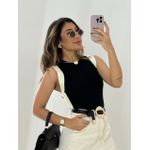 BLUSA CECÍLIA CAVADA PRETA