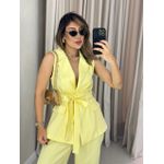 CONJUNTO CF COLETE CALÇA AMARELO