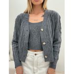 CONJUNTO LAÍS TOP CARDIGAN CINZA