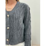 CONJUNTO LAÍS TOP CARDIGAN CINZA