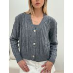 CONJUNTO LAÍS TOP CARDIGAN CINZA