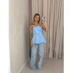 BLUSA FERNANDA FLOR TOMARA QUE CAIA BABY BLUE