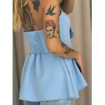 BLUSA FERNANDA FLOR TOMARA QUE CAIA BABY BLUE