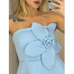 BLUSA FERNANDA FLOR TOMARA QUE CAIA BABY BLUE