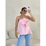 BLUSA FERNANDA FLOR TOMARA QUE CAIA BABY PINK