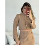 CONJUNTO TALITA JAQUETA SAIA LONGA NUDE