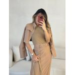 CONJUNTO TALITA JAQUETA SAIA LONGA NUDE