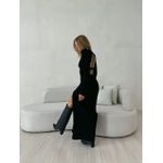 VESTIDO CRISTINA GOLA ALTA PRETO