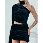 VESTIDO VELUDO NULA MANGA PRETO