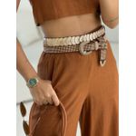 CONJUNTO LINHO CALÇA PANTALONA CARAMELO