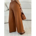 CONJUNTO LINHO CALÇA PANTALONA CARAMELO