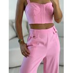 CONJUNTO RAFAELA TOP CALÇA BABY PINK