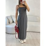 VESTIDO ANA CLÁUDIA RISCA DE GIZ CINZA