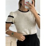 BLUSA SOFIA TRICOT PAETÊ MARFIM