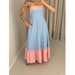 VESTIDO BICOLOR TOMARA QUE CAIA BABY BLUE