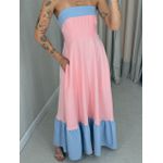 VESTIDO BICOLOR TOMARA QUE CAIA BABY PINK