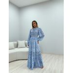 VESTIDO LONGO ONÇA AZUL