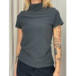 BLUSA JOSI CANELADA GOLA CINZA ESCURO