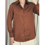 CAMISA ACETINADA MARROM